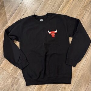 NBA Bulls  Black Sweatshirt with White Logo